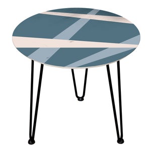Decorsome Blue Lines Wooden Side Table