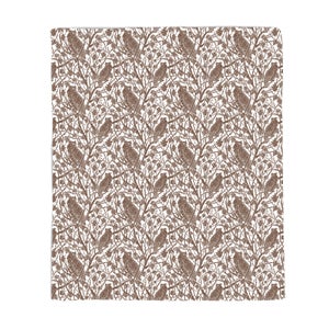 Owls Monochrome Short Eared Owl Shindig Fleece Blanket