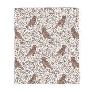 Owls Monochrome Speckled Owl Festivity Fleece Blanket
