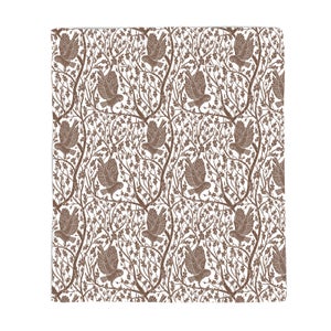 Owls Monochrome Great Grey Owl Function Fleece Blanket