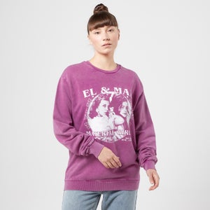 Stranger Things El And Max Material Girls Sweatshirt - Violet Délavé