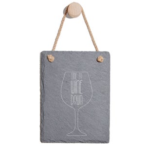 Time To Wine Down Engraved Slate Memo Board - Portrait
