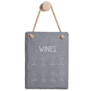Wines Engraved Slate Memo Board - Portrait