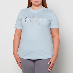 Calvin Klein Jeans Women's Plus Two Tone Monogram T-Shirt - Bayshore Blue