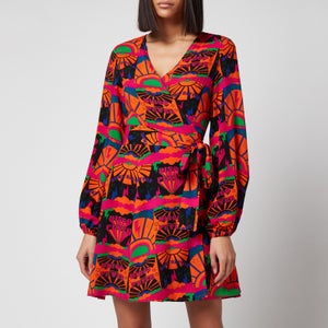 Never Fully Dressed Women's Disco Groove Wrap Dress - Multi