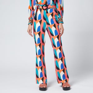 Never Fully Dressed Women's Abstract Straight Leg Trousers - Multi
