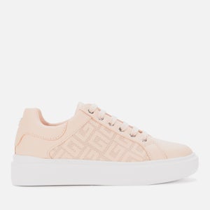 Guess Women's Ivee Leather Flatform Trainers - Pink