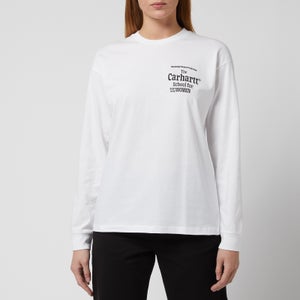 Carhartt WIP Women's Long Sleeve Schools Out T-Shirt - White/Black