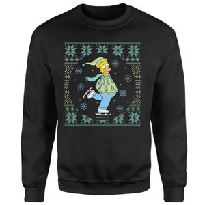 The Simpsons Dashing Through The Snow Sweatshirt - Noir