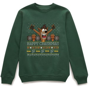 Crash Bandicoot Happy Crashmas Christmas Jumper - Green