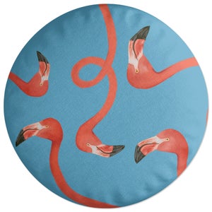 Flamingo Gaze Round Cushion