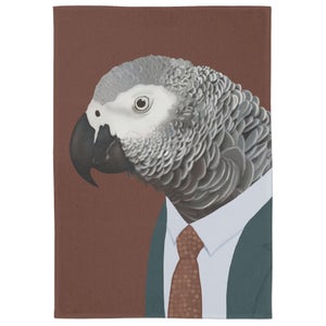 Astute African Grey Parrot Tea Towel