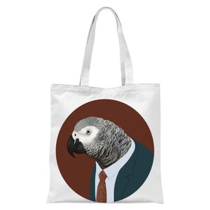 Adept Africain Grey Parrot Tote Bag - White