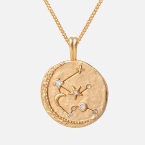 Astrid & Miyu Women's Zodiac Aquarius Pendant Necklace - Gold