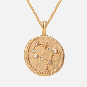Astrid & Miyu Women's Zodiac Gemini Pendant Necklace - Gold