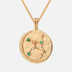 Astrid & Miyu Women's Zodiac Virgo Pendant Necklace - Gold