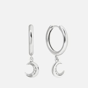 Astrid & Miyu Women's Crescent Moon Hoops - Silver