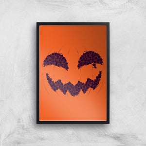 Halloween Pumpkin Cat Giclee Art Print