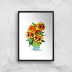 Sunflower Cat Giclee Art Print