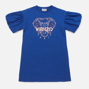 KENZO Girls' Elephant Logo Dress - Blue