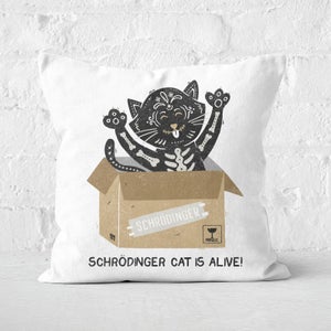 Am I Alive Schro?dinger Cat Square Cushion