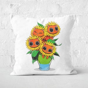 Sunflower Cat Square Cushion