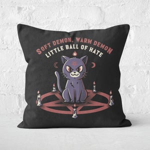 Soft Demon, Warm Demon, Little Ball Of Hate Cat Square Cushion