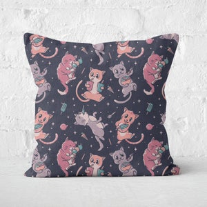 Pattern Ice Cream Cats Square Cushion