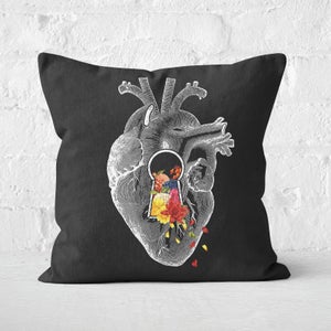 Keyhole Flower Heart Vintage Collage Square Cushion