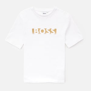 Hugo Boss Boys' Short Sleeve Metallic T-Shirt - White