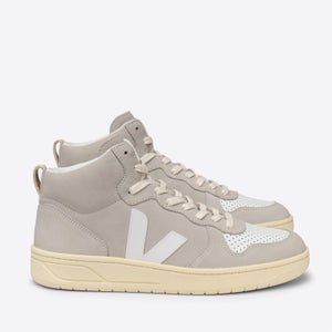 Veja Women's V-15 Leather Hi-Top Trainers - Extra White/Natural