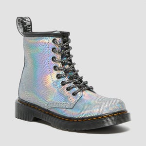 Dr. Martens Kids' 1460 J Iridescent Reptile Boots - Silver