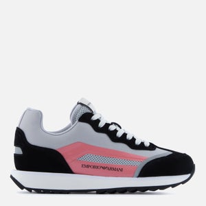 Emporio Armani Women's Abby B Suede Running Style Trainers - Black/Pearl