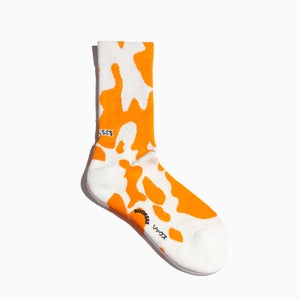 SOCKSSS Men's Tennis Pattern Socks - Tangerine Tango