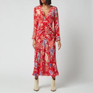 RIXO Women's Mel Dress - Peony Flora Red