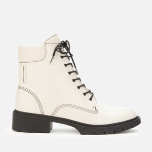 Coach Women's Lortimer Leather Lace Up Boots - Chalk