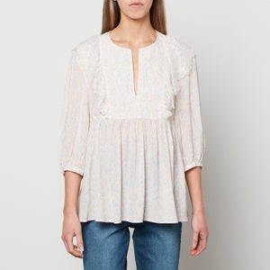 See By Chloe Women's Lace Sleeve Blouse - Multicolor Pink