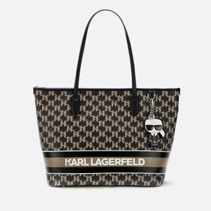 KARL LAGERFELD Women's K/Ikonik Mono Stripe Tote Bag - Black