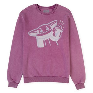 Star Wars Yoda Power Unisex Sweatshirt - Purple Acid Wash