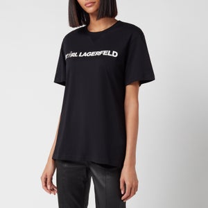 KARL LAGERFELD Women's Unisex Ikonik Animal Logo T-Shirt - Black