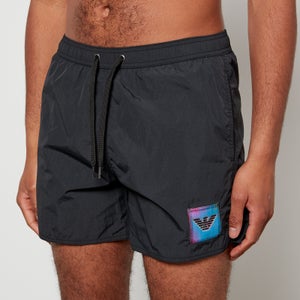 Emporio Armani Men's Iridiscent Logo Swim Shorts - Black