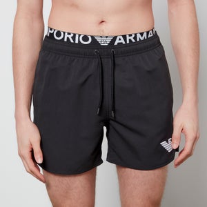 Emporio Armani Men's Logo Band Swim Shorts - Black
