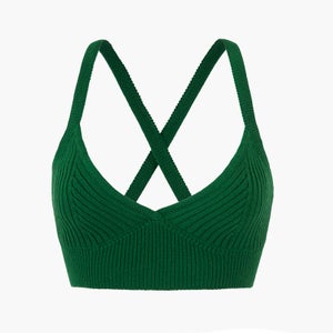 Les Girls Les Boys Chunky Knit Cross Back Bra - Green