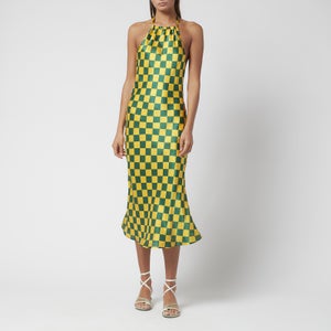Olivia Rubin Women's Emmy Dress - Greenyellow Squares