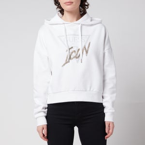 Guess Women's Icon Hood Sweatshirt - Pure White