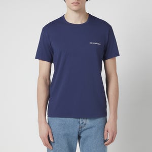 Emporio Armani Men's 2-Pack Stretch Cotton T-Shirts - White/Copy Blue