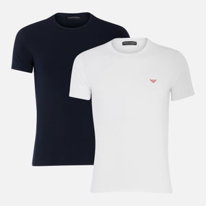 Emporio Armani Men's 2-Pack Endurance T-Shirts - White/Blue