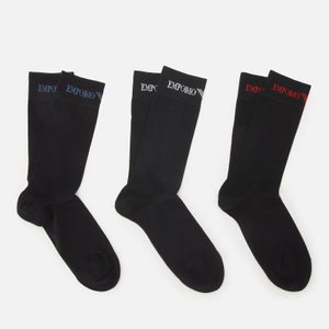 Emporio Armani Men's 3-Pack Casual Socks - Black