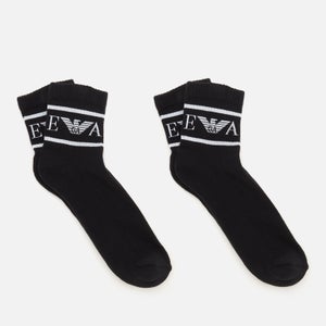 Emporio Armani Men's 2-Pack In Shoe Socks - Black