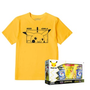Bundle Pokemon TCG: Celebrations Premium Figure Collection 25th Anniversary - Pikachu VMAX & T-Shirt